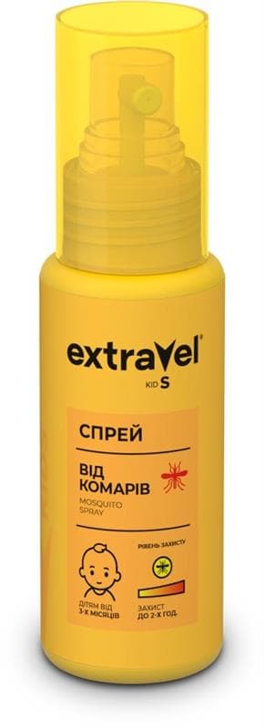 Extravel Kids -საბავშვო, კოღოების საწინააღმდეგო სპრეი. 3 თვიდან. 80 მლ