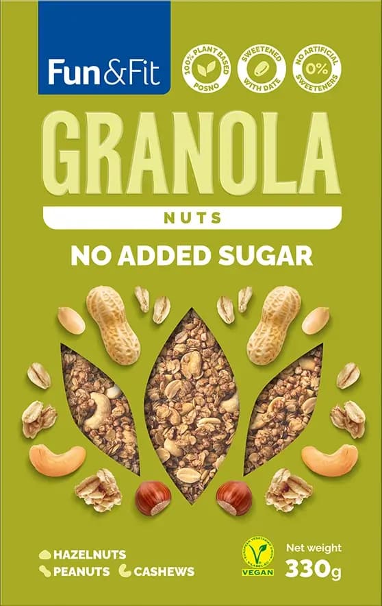 "Fun&Fit" გრანოლა მიუსლი თხილით 330გ