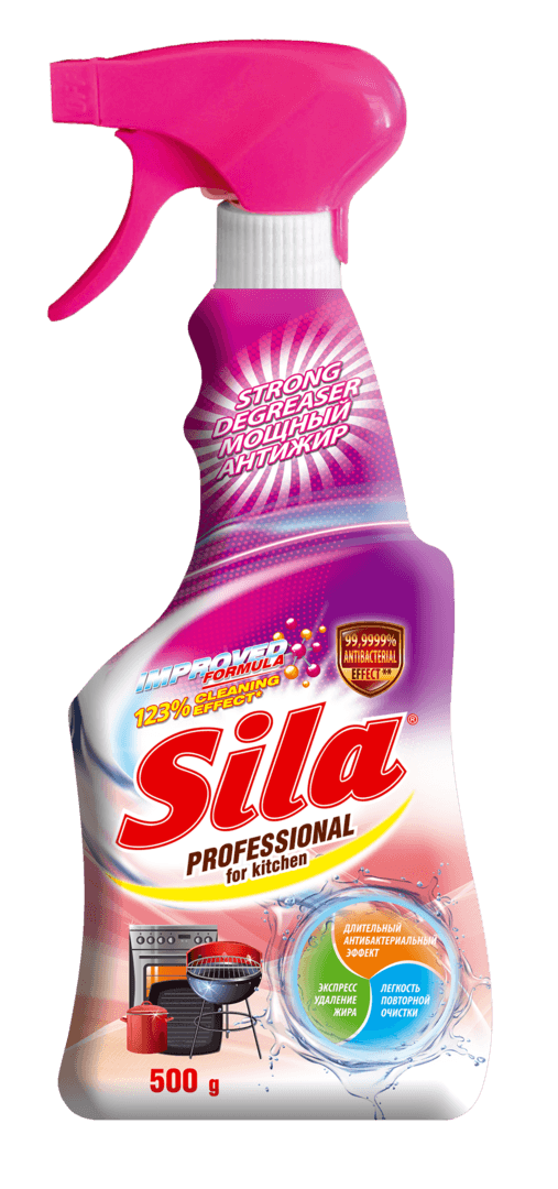 "სილა" საწმენდი საშუალება PROFESSIONAL სამზარეულო, ცხიმის მოსაშორებელი 500გ