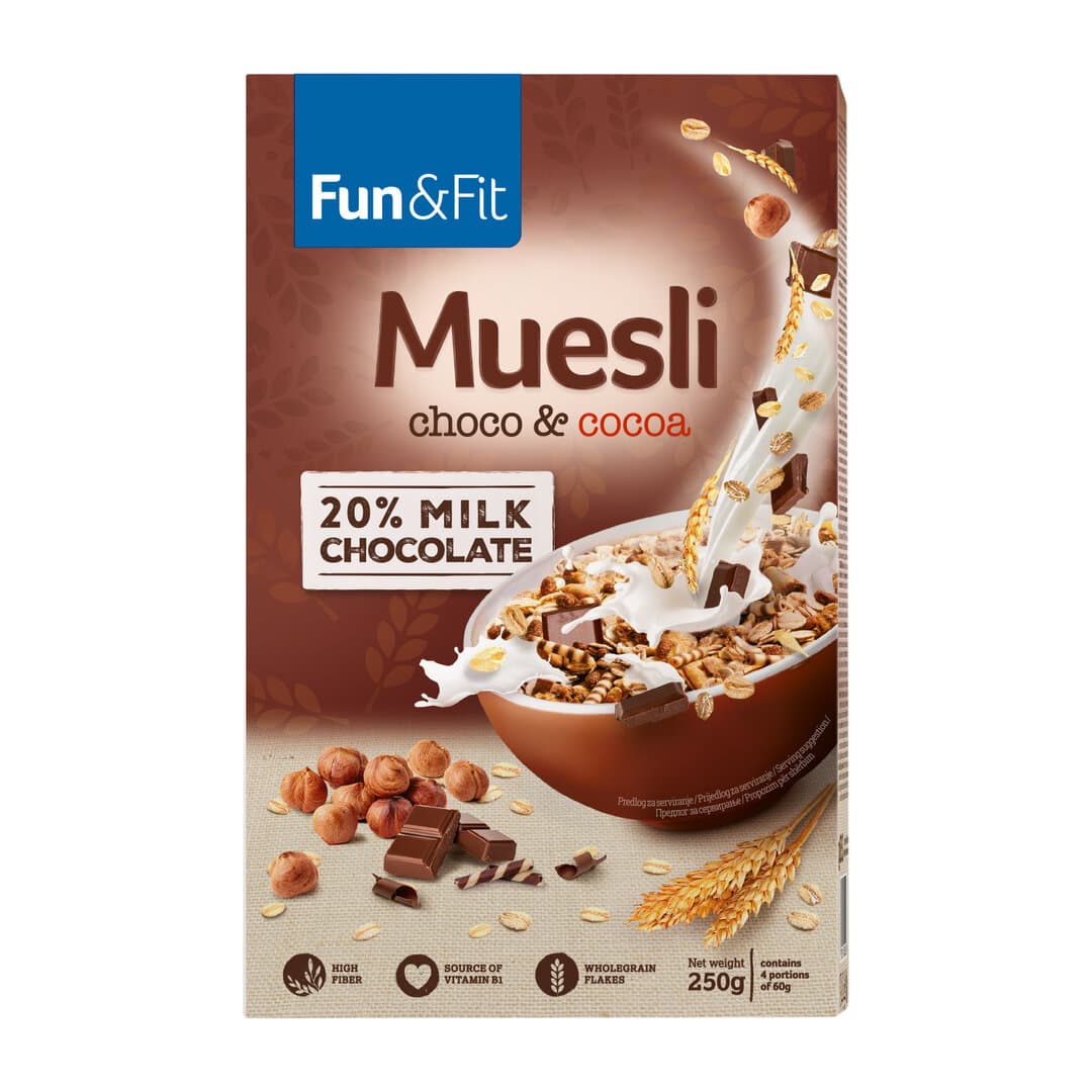 Fun&Fit მიუსლი შოკოლადით 250გრ (23.05.26)