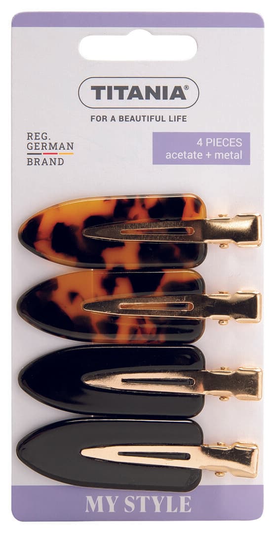 "Titania" თმის სამაგრი ყავისფერი/შავი 4ც