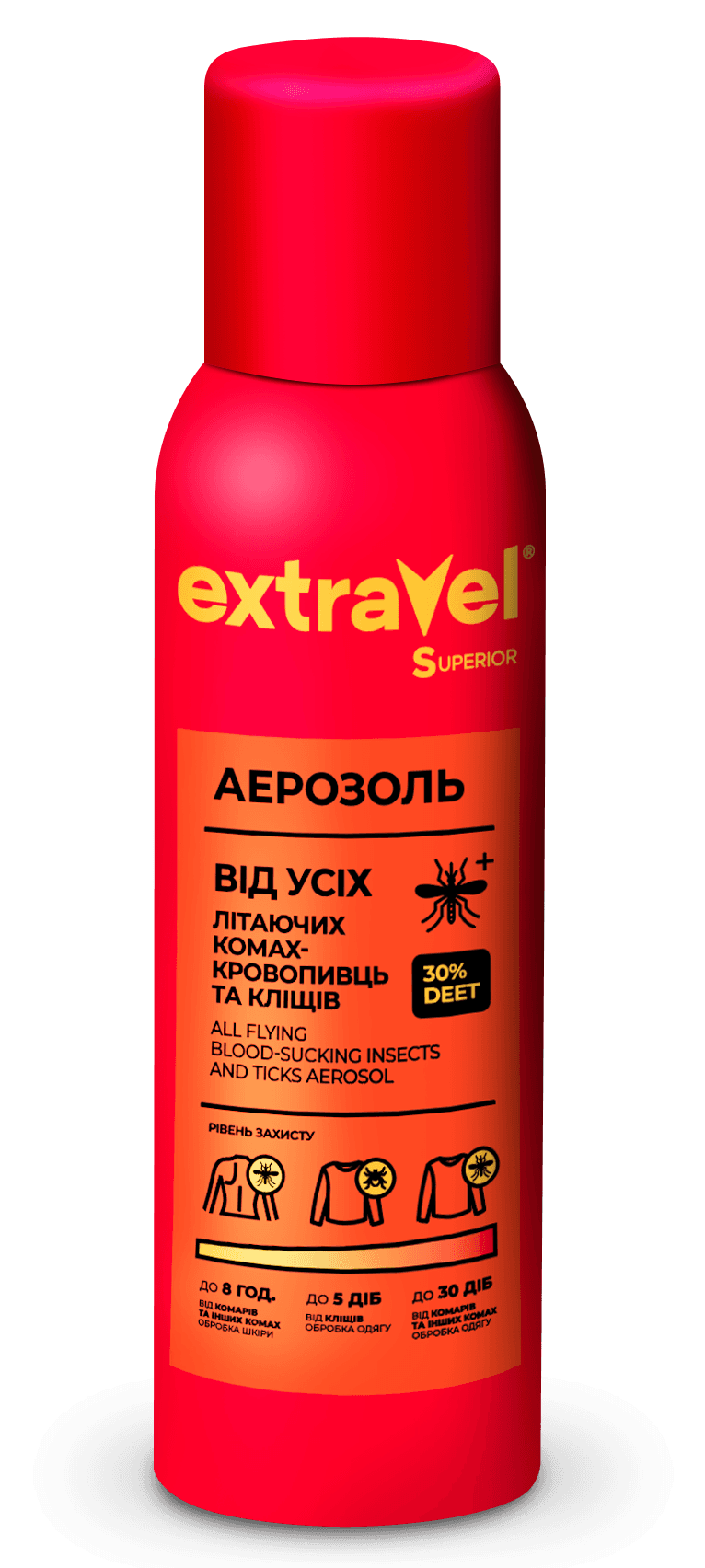Extravel Superior - ყველა მფრინავი, სისხლისმწოველი მწერებისა და ტკიპების საწინააღმდეგო აეროზოლი 100მლ