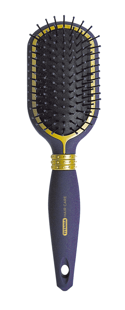 "Titania" თმის ჯაგრისი, ლურჯი-ოქრ. ნაწ. ოვალი, 26 სმ (დაზიანებული შეფუთვა)