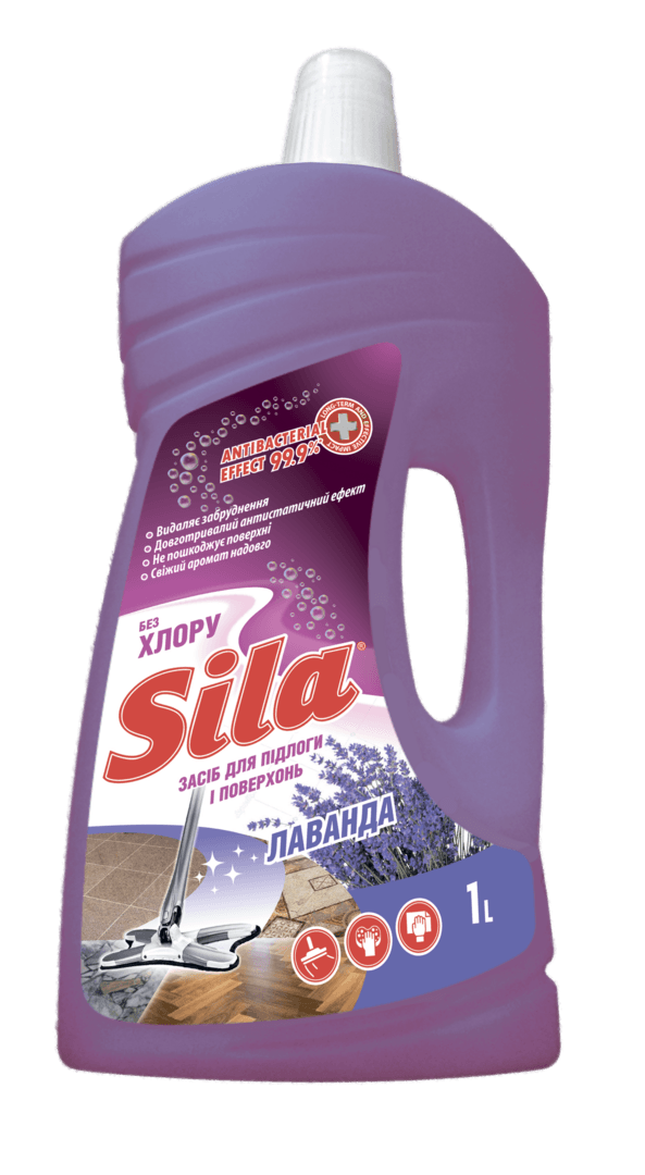 "სილა" საწმენდი საშუალება იატაკის და სხვა ზედაპირის, ლავანდა 1ლ