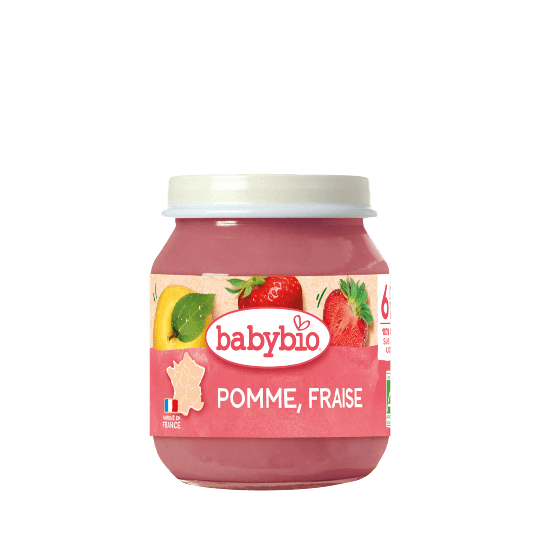 Babybio - კონფიტიური - მარწყვი, ვაშლი და მოცვი, 6 თვ, 130გ