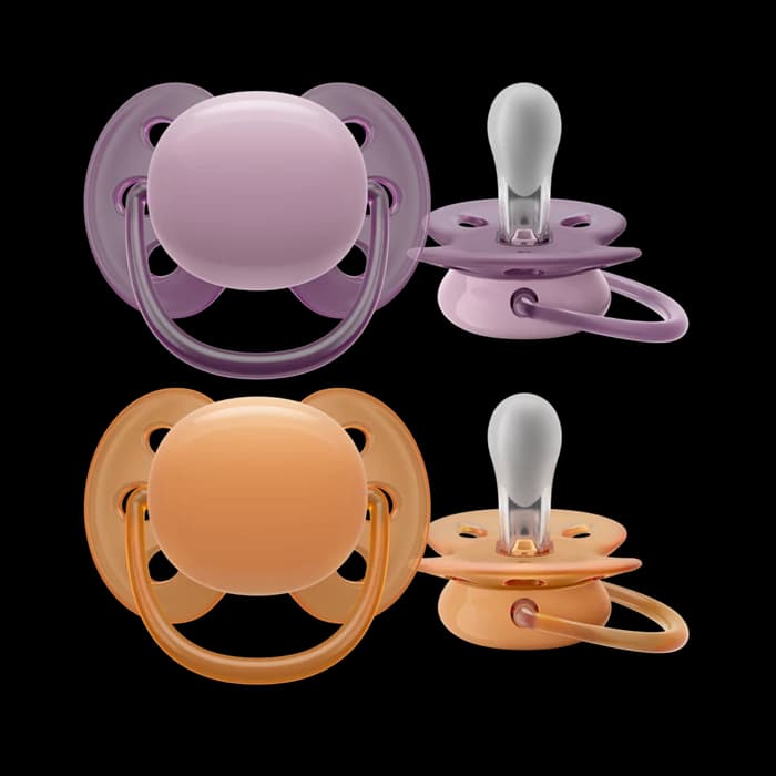 "Avent" სატყუარა Ultra Soft (იასამნის და ნარინჯისფერი) 6-18 თვე. 2ც