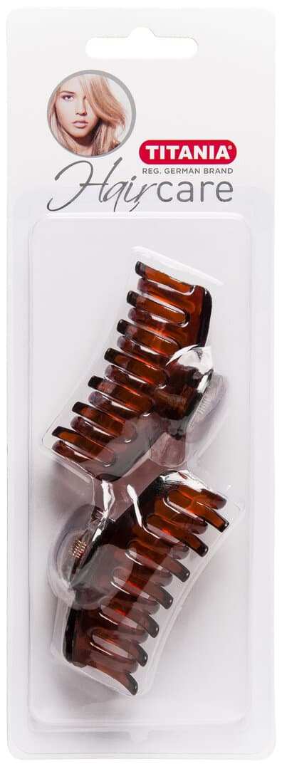 Titania თმის სამაგრი კბილანებით, 2ც, ყავისფერი