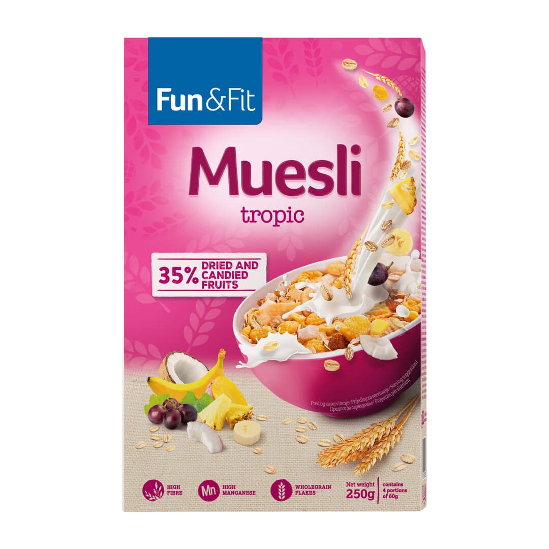 Fun&Fit მიუსლი ტროპიკული 250გრ