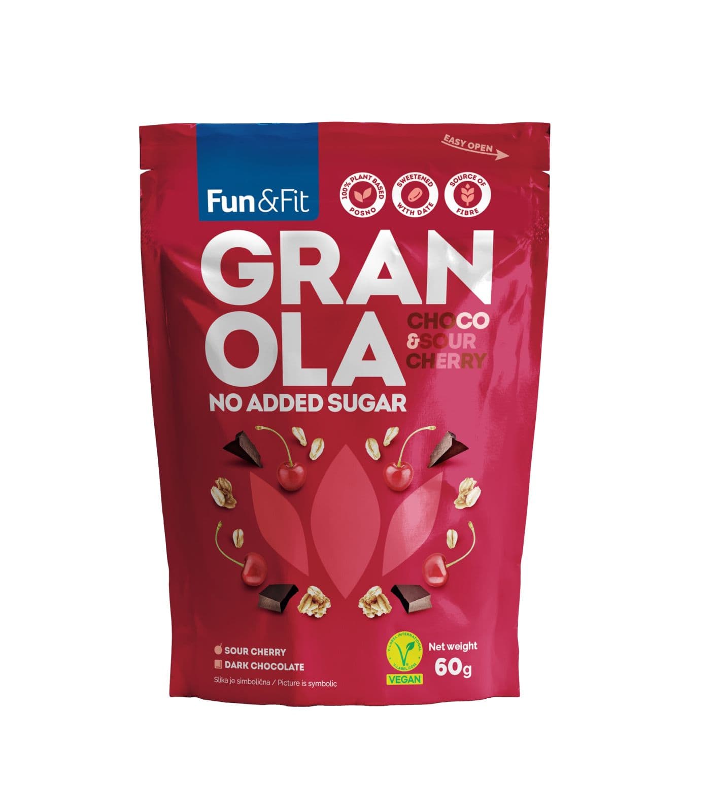 "Fun&Fit" - გრანოლა მიუსლი შოკოლადით და ალუბლით 60გ.