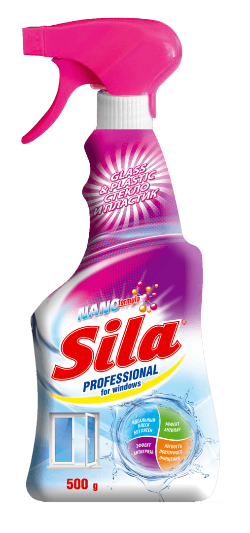 "სილა" საწმენდი საშუალება PROFESSIONAL მინა და სარკე 500გ