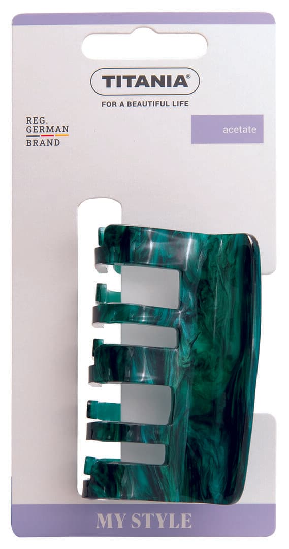 "Titania" თმის სამაგრი მუქი მარმარილოსებრი მწვანე