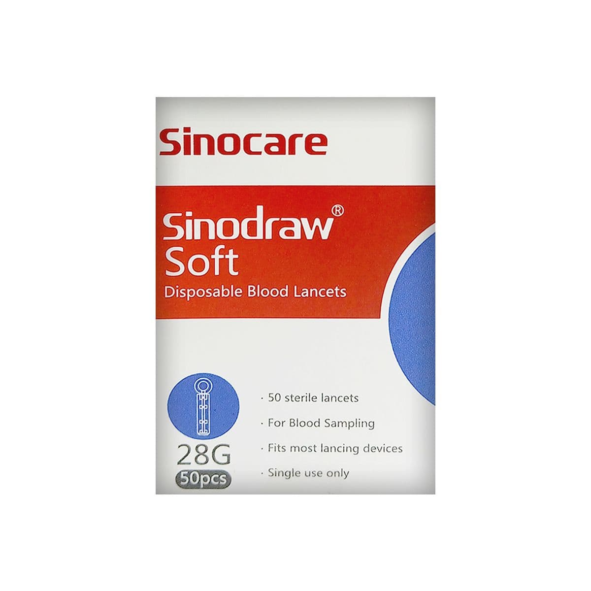 ლანცეტი Sinod.sof 28G 50 ცალი სინოქეარი - Sinocare