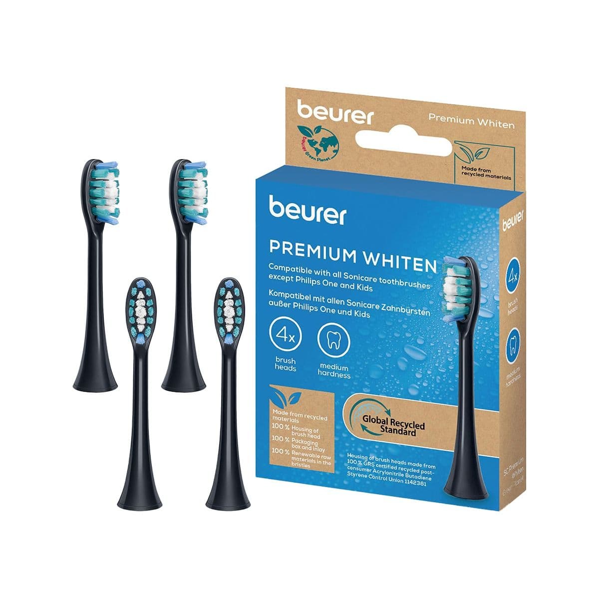 კბილის ელექტრო ჯაგრისის თავი SC Whiten 4 ცალი ბოირერი - Beurer