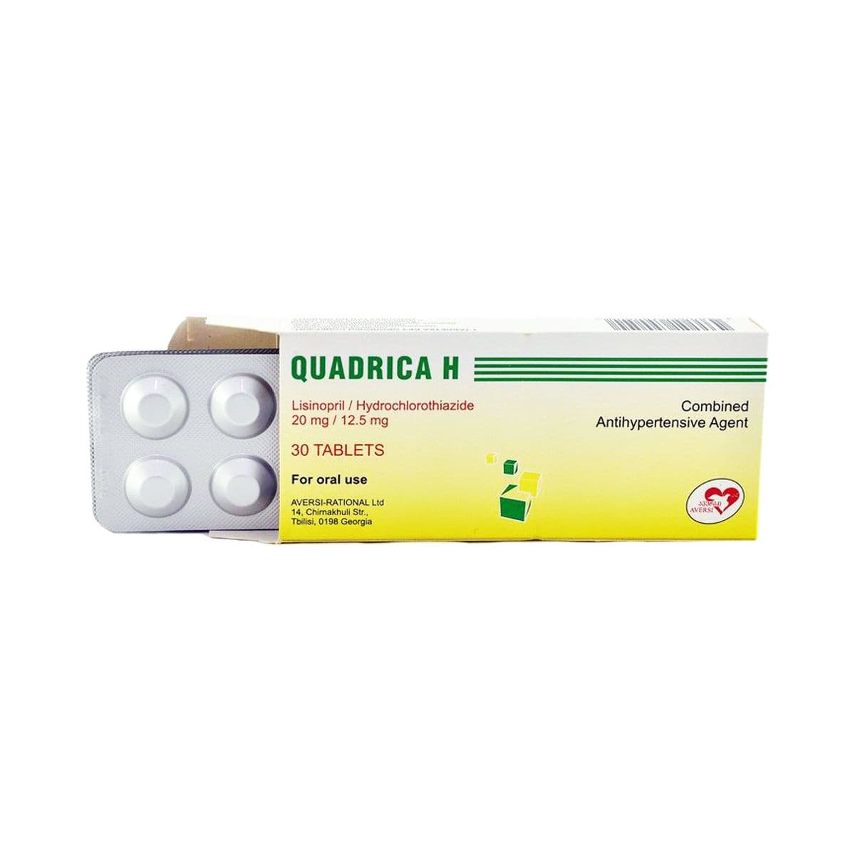 კვადრიცა - Quadrica 20მგ/12.5მგ 30 ტაბლეტი