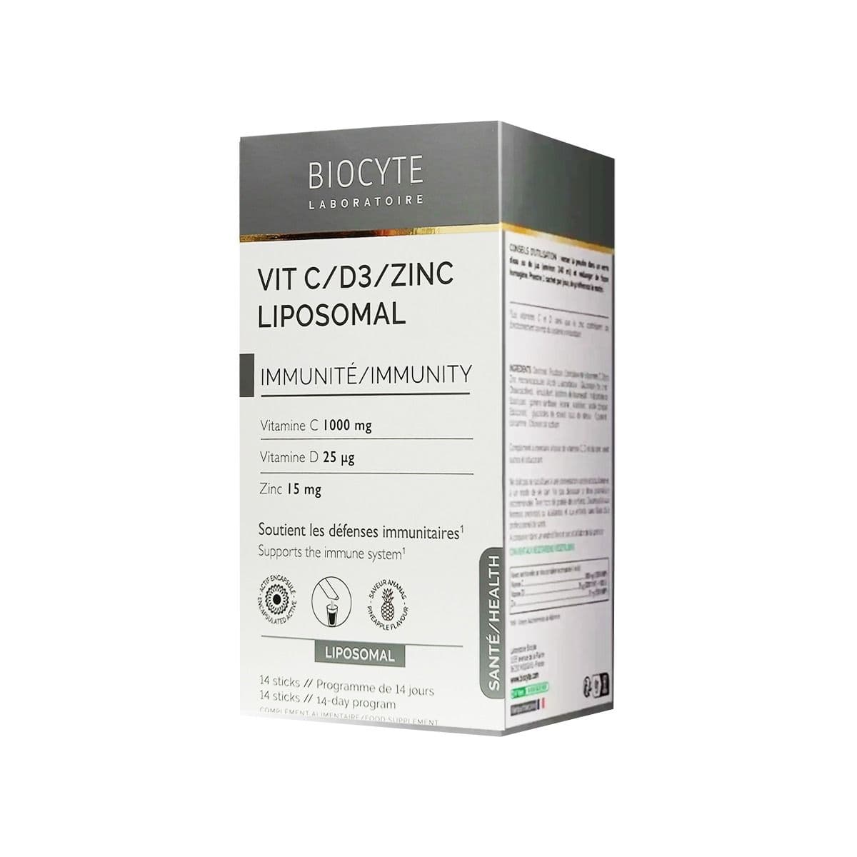 ბიოციტი ლიპოსომური C+D3+Zn - Biocyte liposomal C+D3+Zn 14 საშეტი