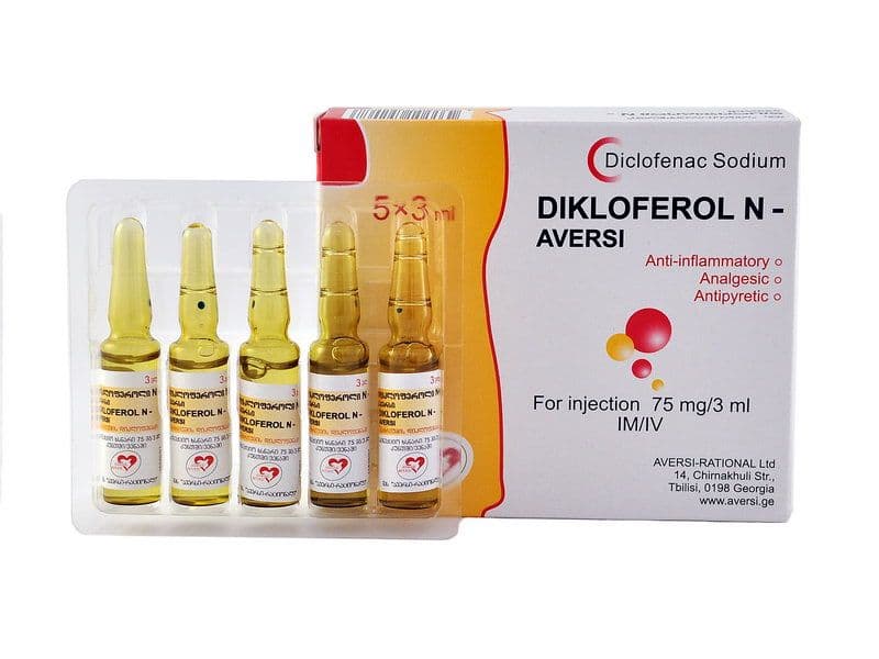 დიკლოფეროლი - DIKLOFEROL N 75მგ/3მლ. 5 ამპულა