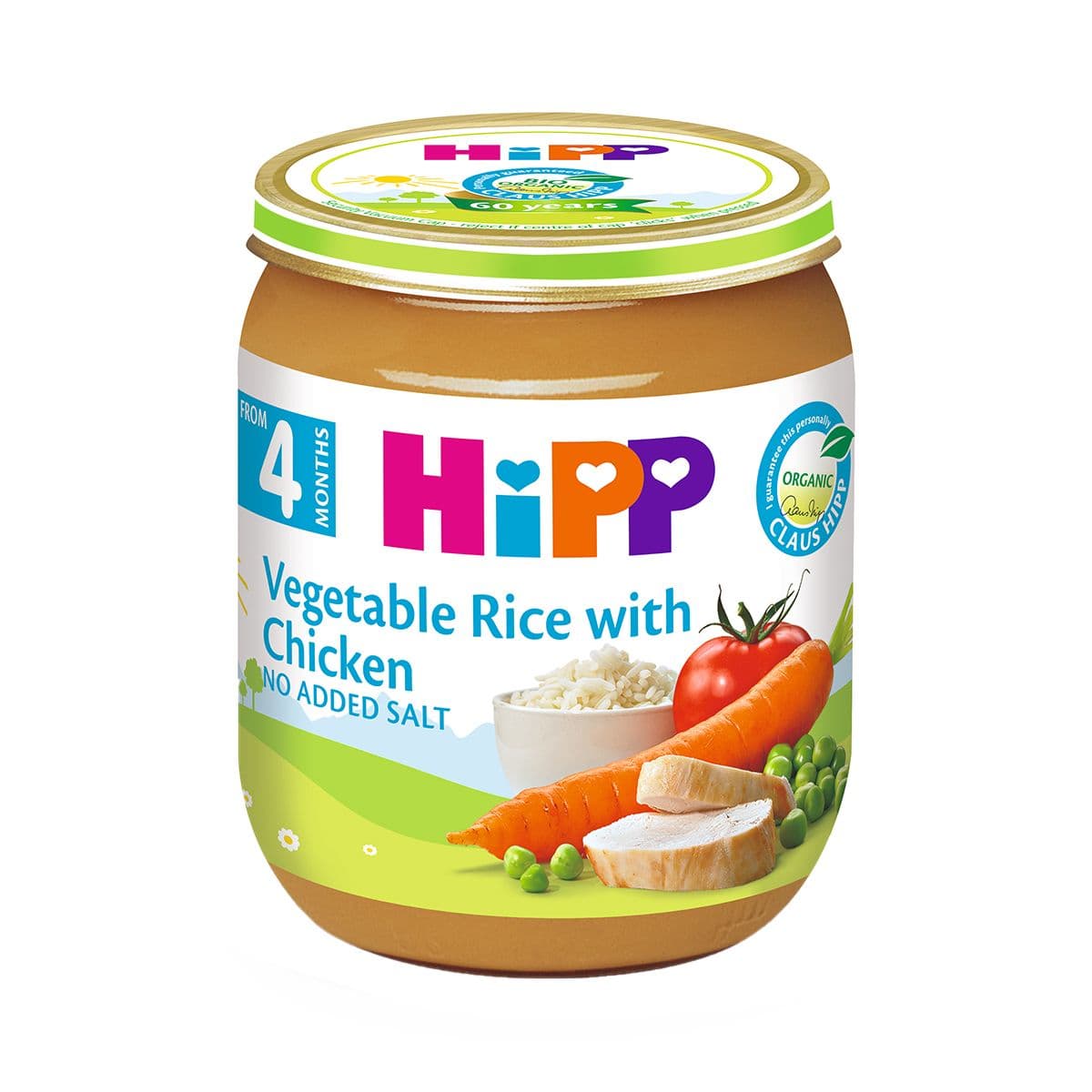 ხორცის მენიუ წიწილა ბრინჯითა და ბოსტნეულით 4 თვიდან ჰიპი - HIPP