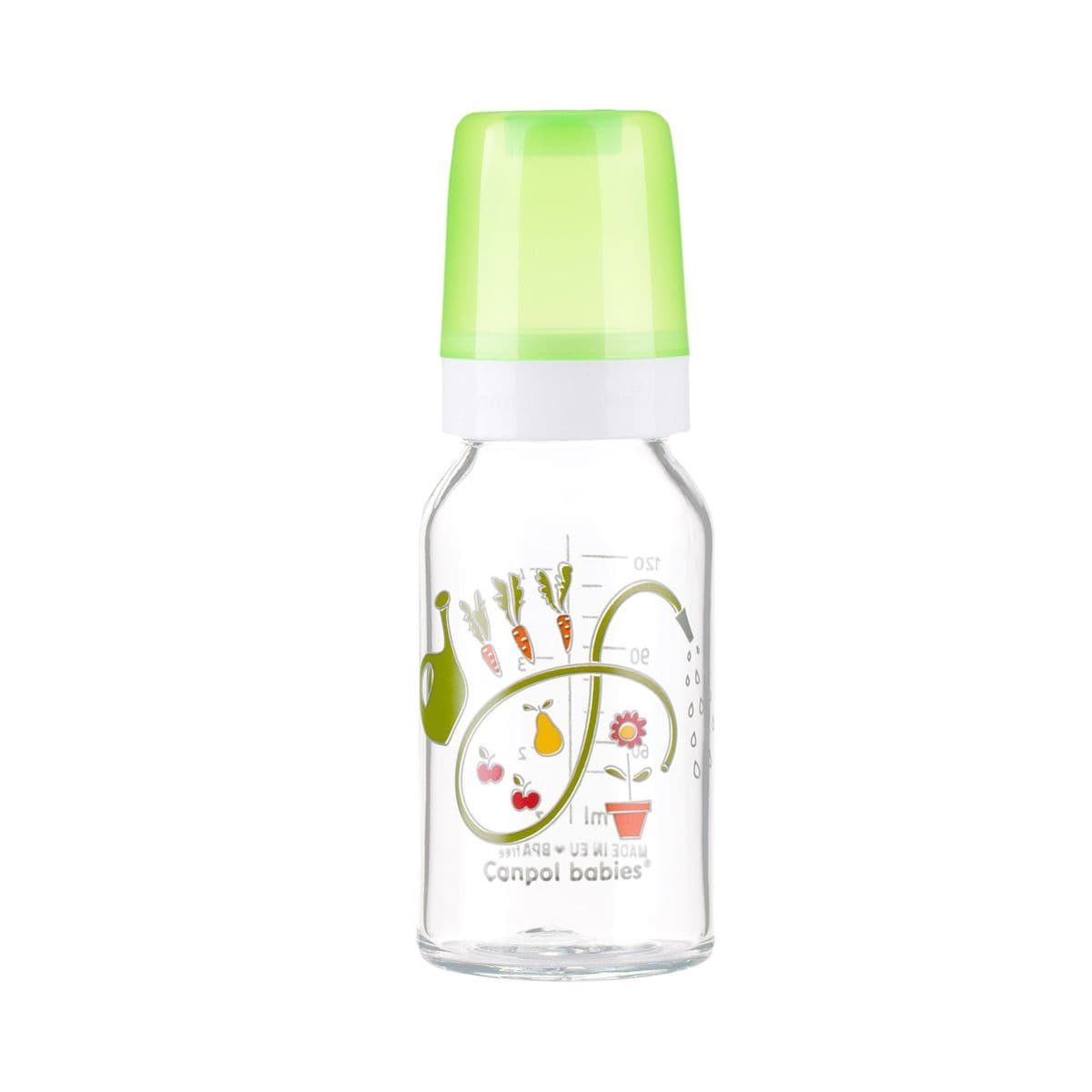 შუშის ბოთლი სილიკონის საწოვარით 120მლ. 42/202 კანპოლი - Canpol