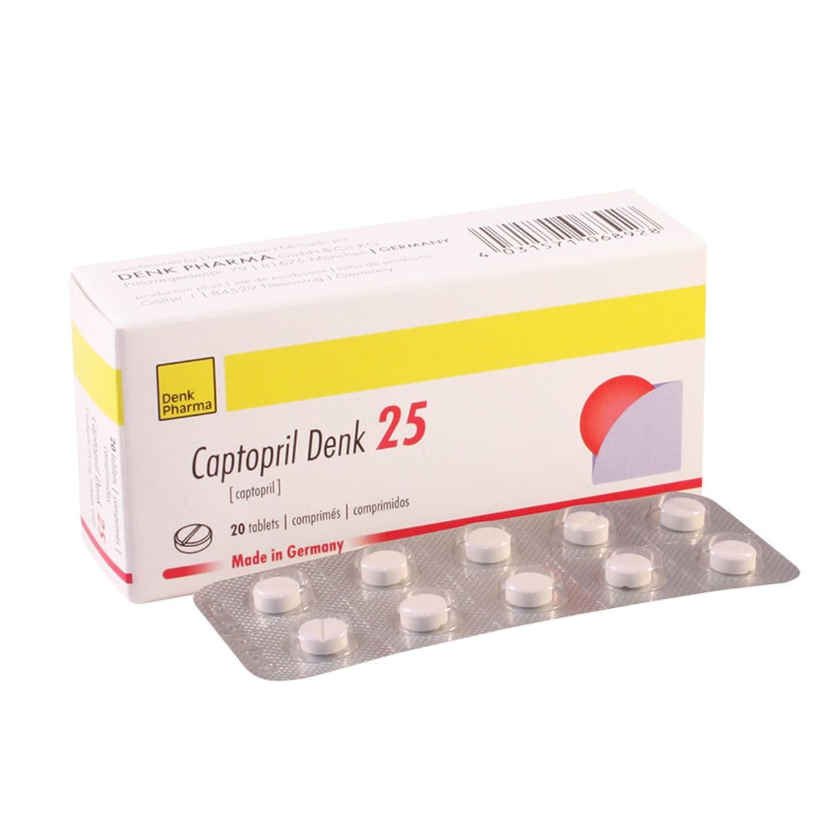 კაპტოპრილი დენკი - Captopril-Denk 25მგ 20 ტაბლეტი