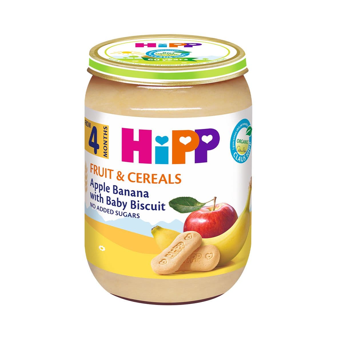 ურძეო ხილფაფა ვაშლი, ბანანი და ორცხობილით 4710-01 ჰიპი - HIPP