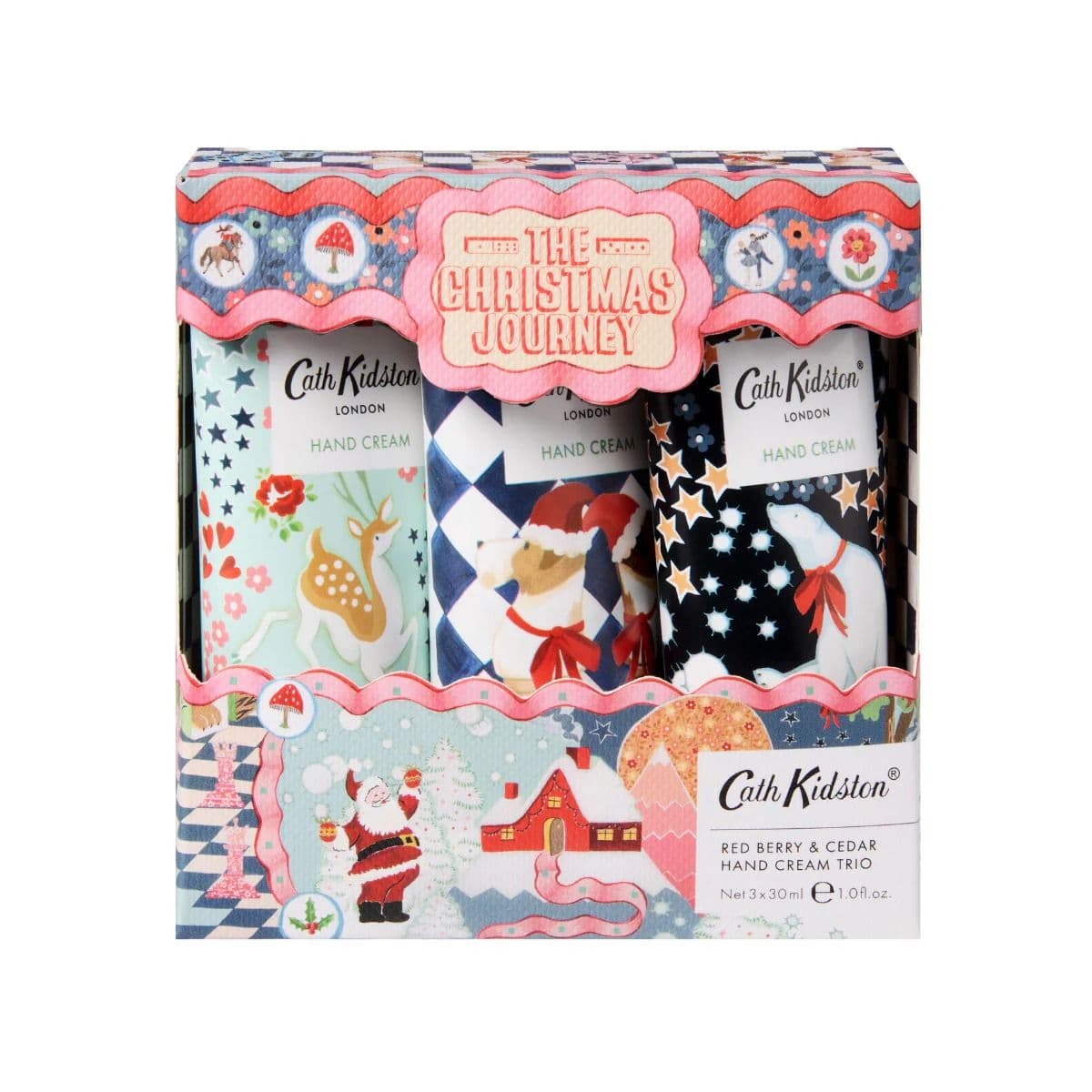 ხელის კრემების საახალწლო ნაკრები 3 ცალი 30 მლ Cath Kidston 6757 ჰესკოტი და აივორი - Heathcote & Ivory
