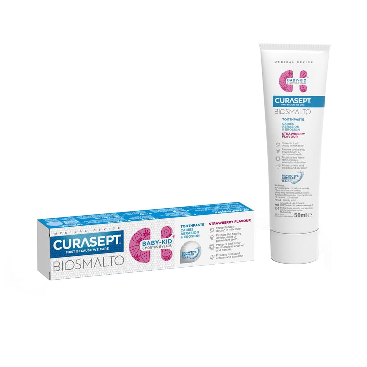 კბილის პასტა მარწყვის 6თ-6წ 50მლ 1196 კურასეპტი - Curasept