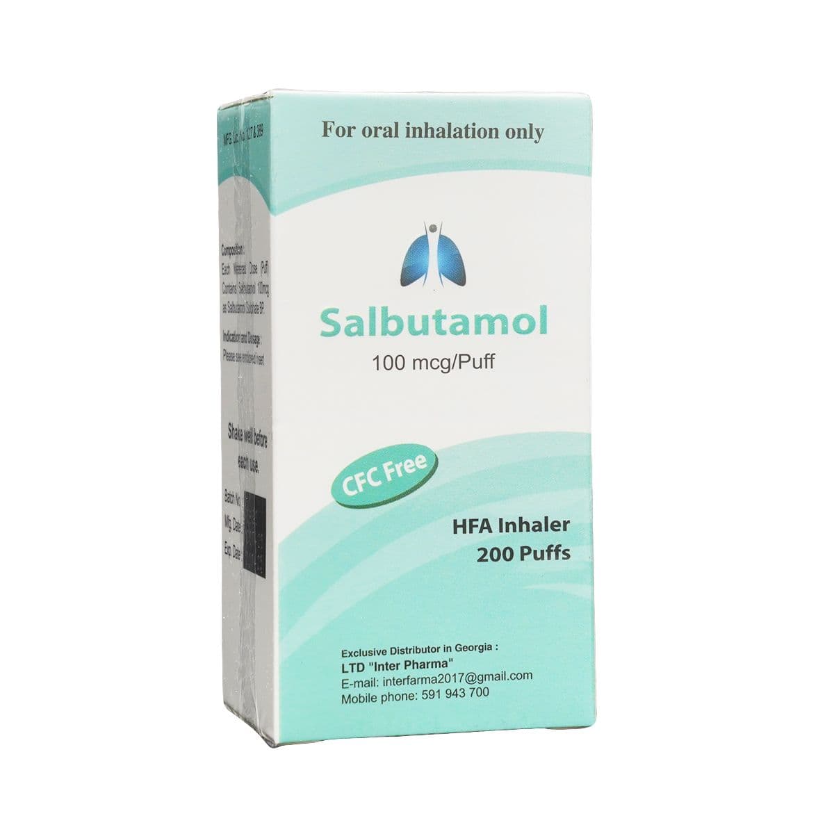 სალბუტამოლის აეროზოლი - Salbutamol 100მკგ 200დოზა