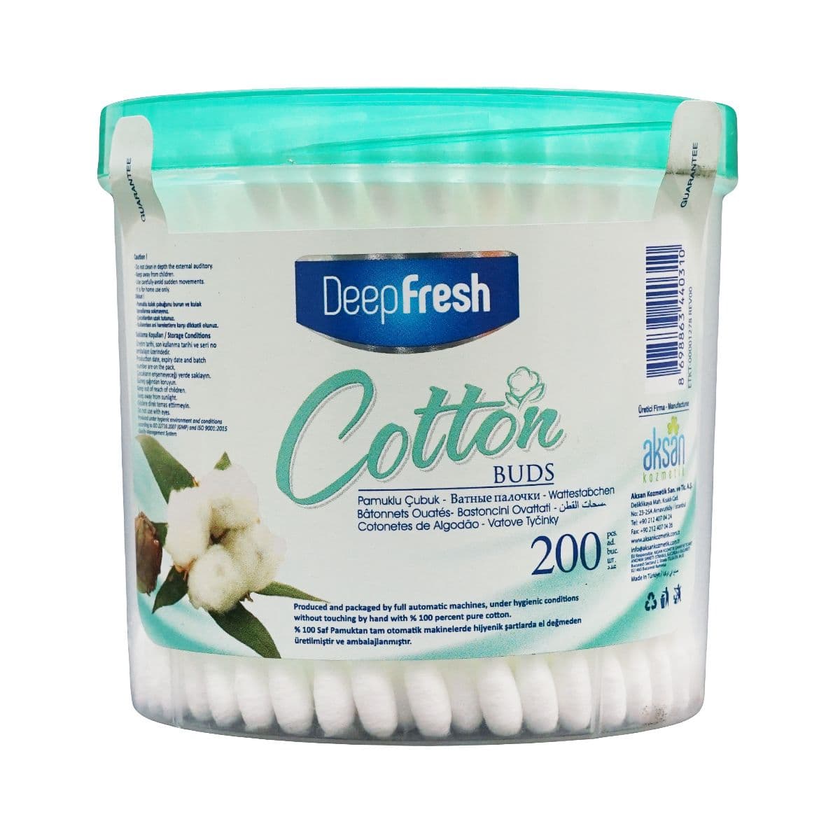 ბამბიანი ჩხირი 200 ცალი 0310 დიფ ფრეში - Deep Fresh