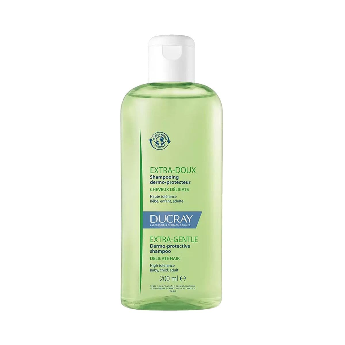 ნაზი შამპუნი ყველა ტიპის თმისთვის 1 თვის ასაკიდან Extra-Doux 200მლ 8299 დუკრე - Ducray