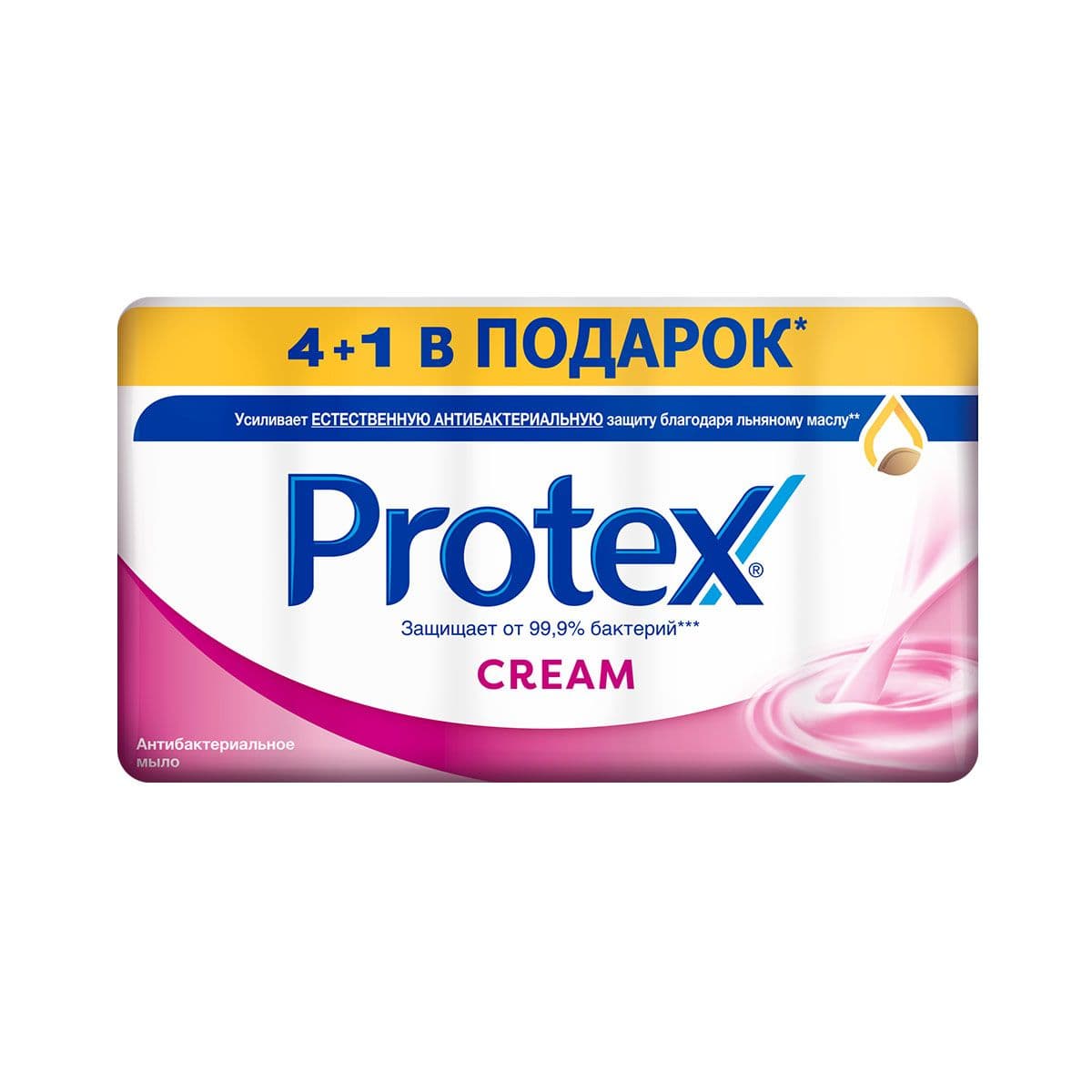 მყარი საპონი Cream 70გ 4+1 ცალი 4531 პროტექსი - Protex