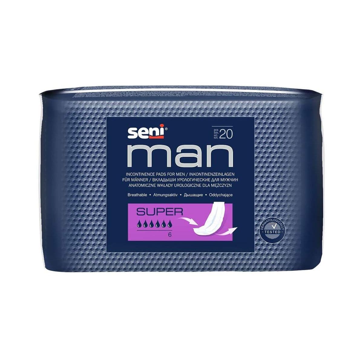 მამაკაცის უროლოგიური საფენი 6წვ 20ცალი 1059 სენი - Seni