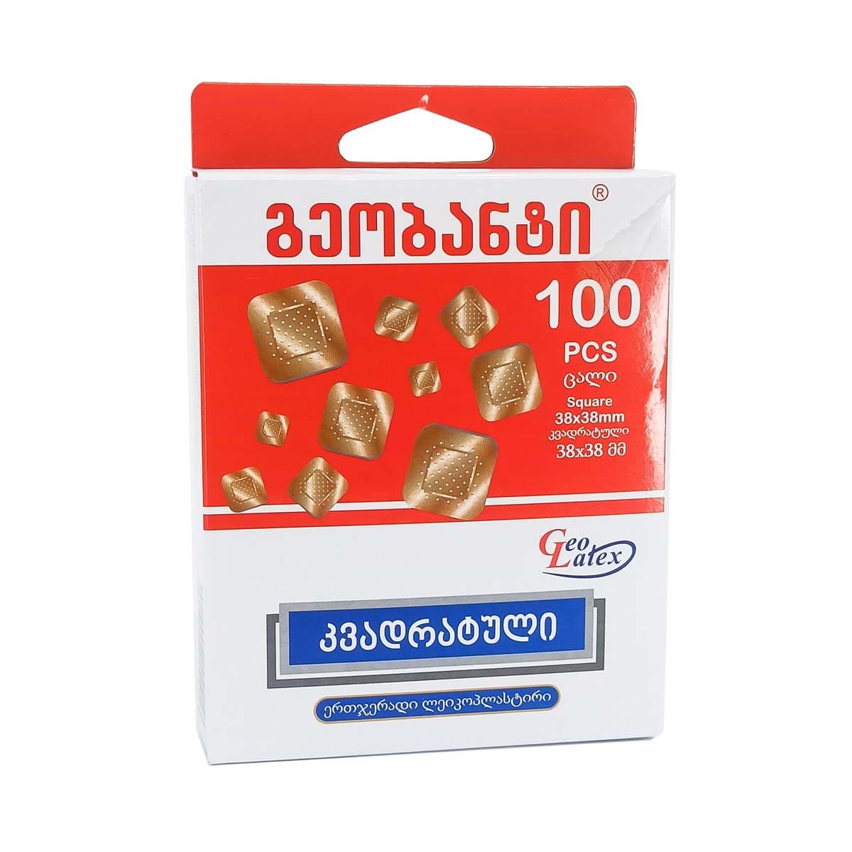 ლეიკო კვადრატული ჭიპის 100 ცალი ბეტასანი - Betasan