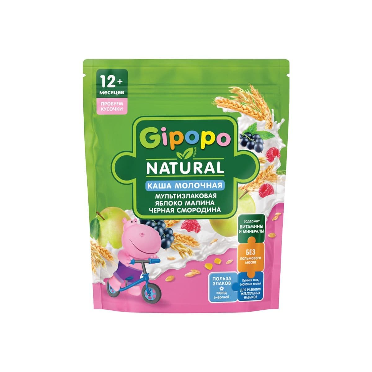 რძიანი ფაფა ბანანი და მარწყვი 3710 ჰიპოპო - Gipopo