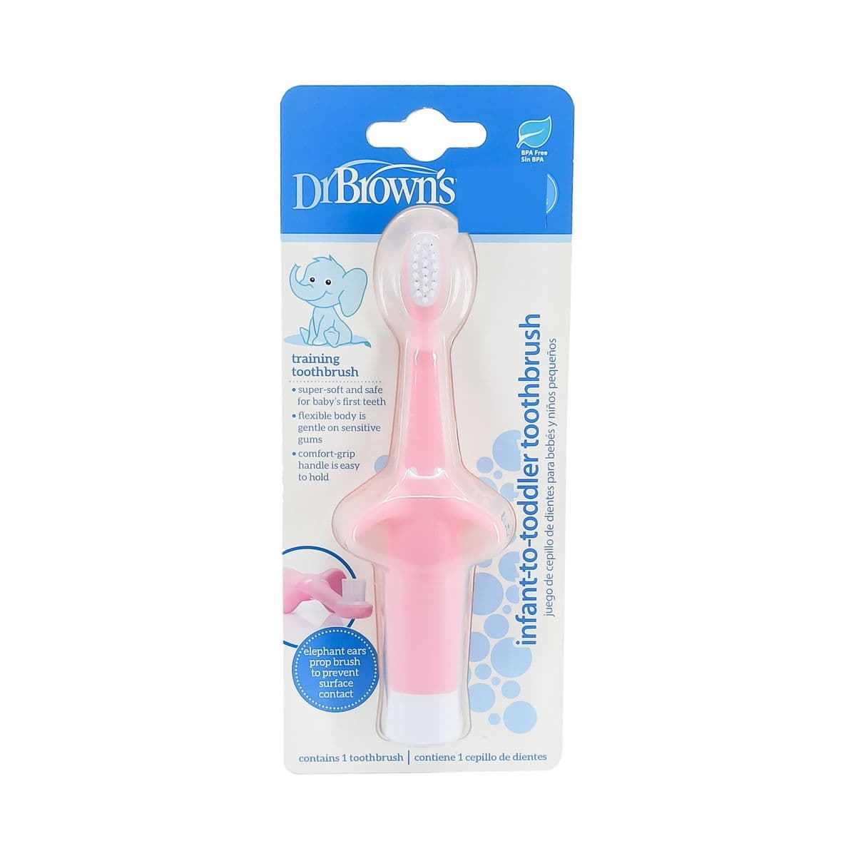 ბავშვის კბილის ჯაგრისი ვარდისფერი სპილო 0362-7 დოქტორ ბრაუნი - DrBrowns