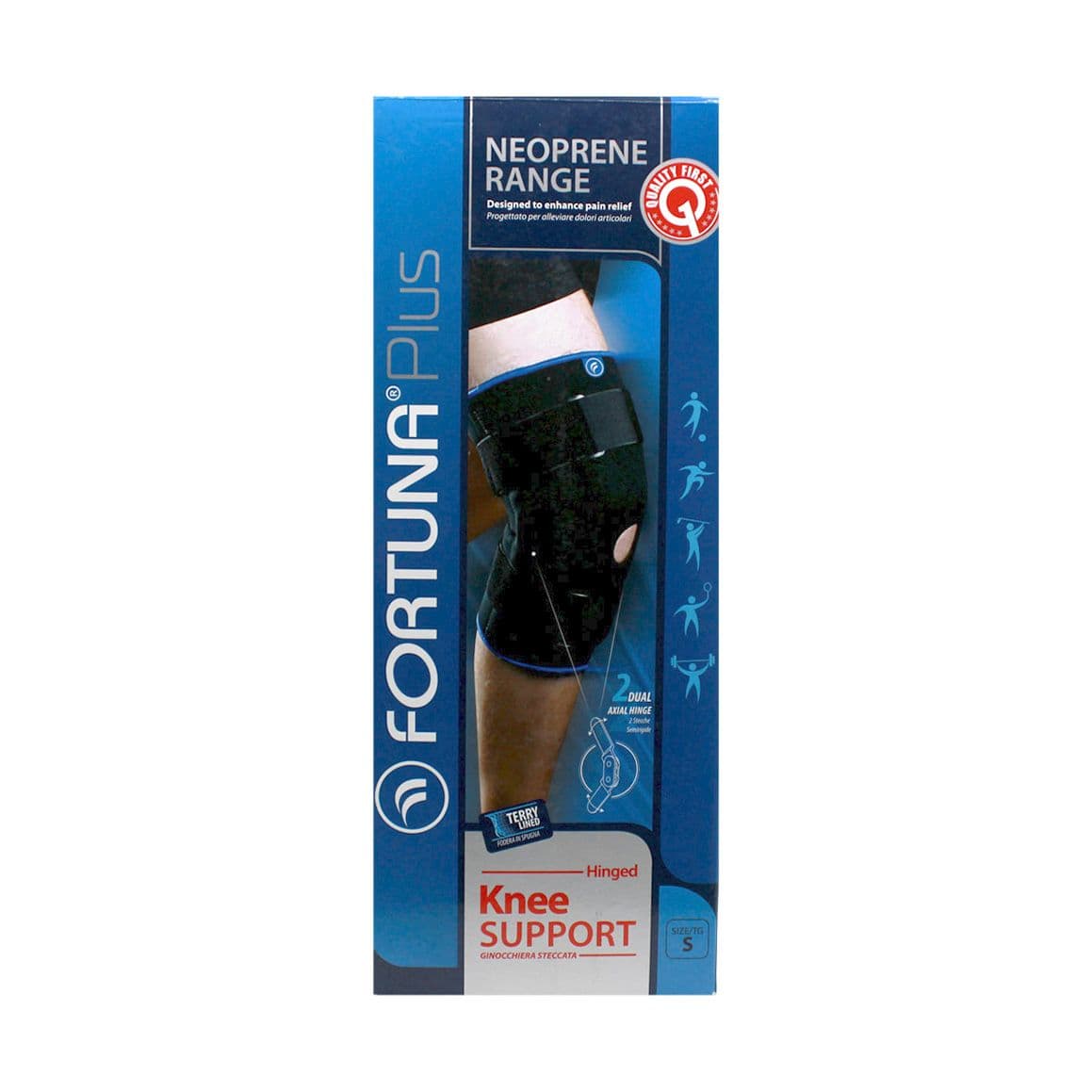 Fortuna plus - ფორტუნა პლიუსი ნეოპრენი მუხლის ფიქსატორი მეტალით-S
