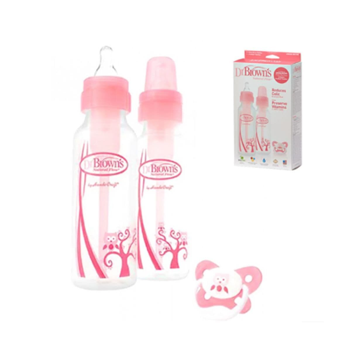 სასაჩუქრე ნაკრები ბოთლი + მატყუარა 0073 დოქტორ ბრაუნი - DrBrowns