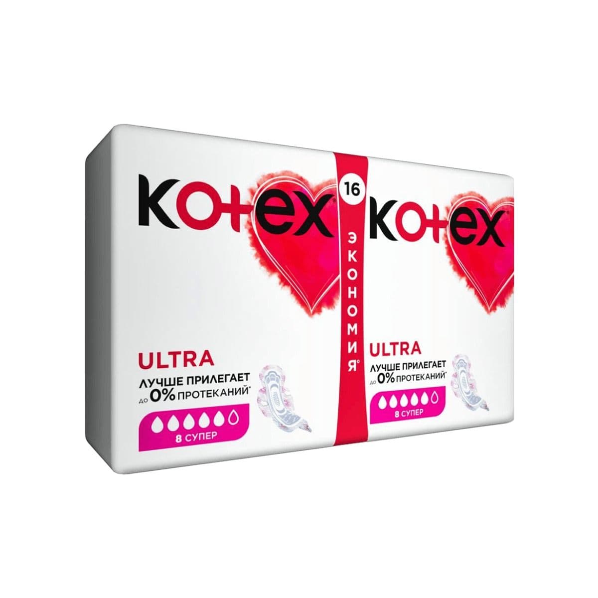 ჰიგიენური საფენი ულტრა სუპერი 5 წვეთი 16 ცალი 2652 კოტექსი - Kotex