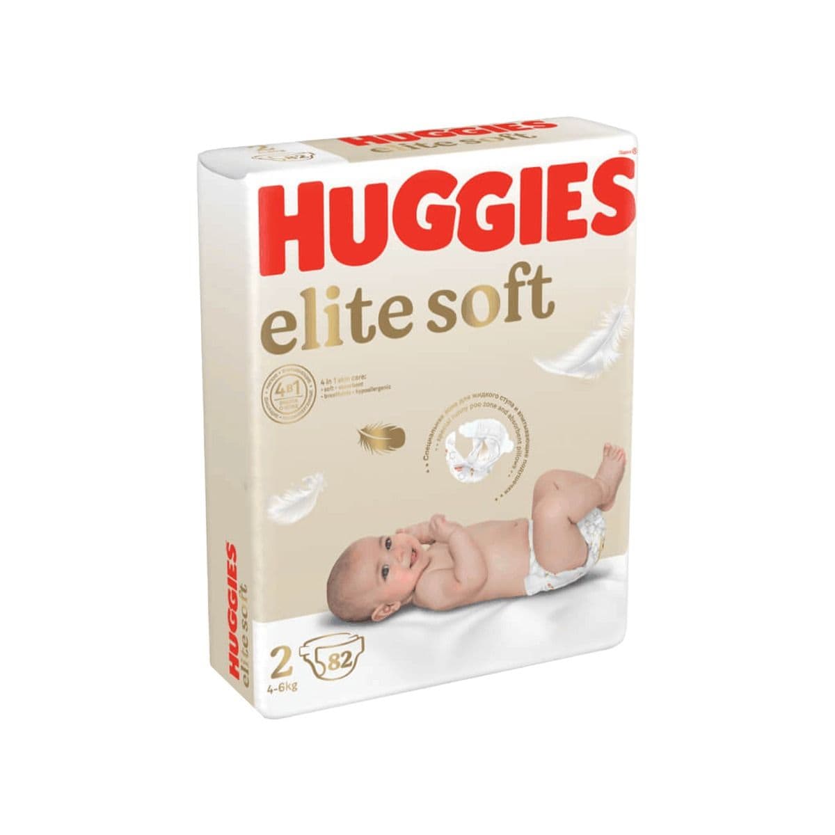 ბავშვის საფენი ელიტ სოფტი 4-6კგ 82ცალი 7985 ჰაგისი - Huggies