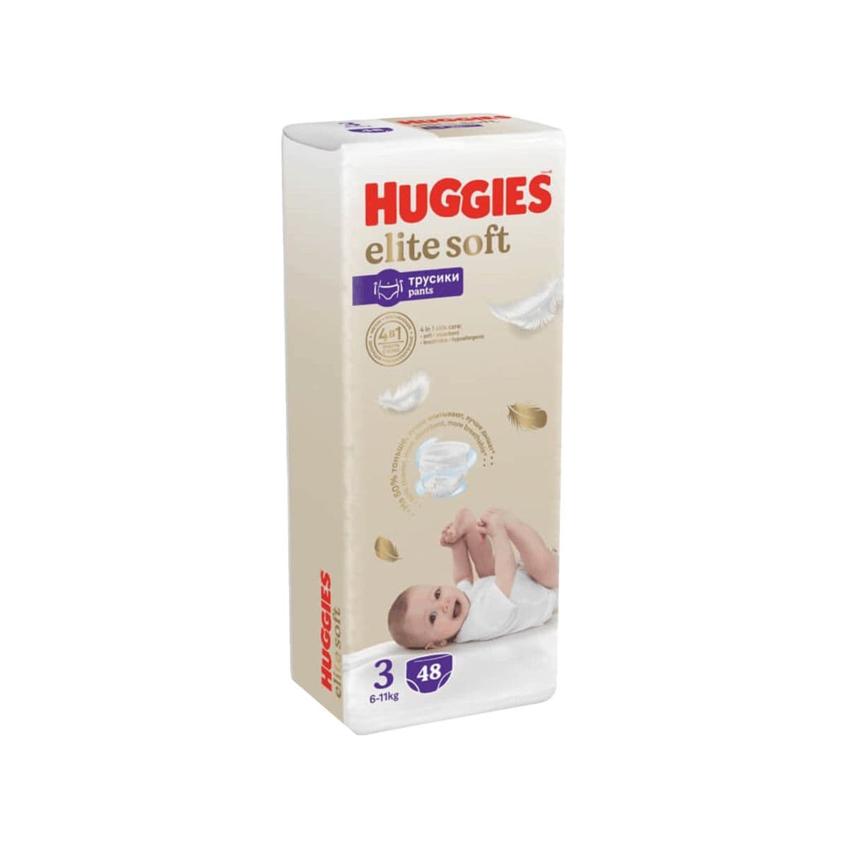 ბავშვის საფენი ტრუსი ელიტ სოფტი 6-11კგ 48 ცალი 9293 ჰაგისი - Huggies