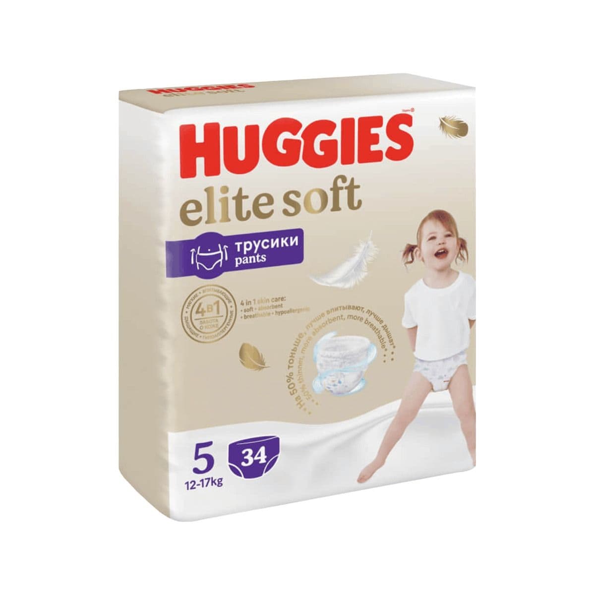 ბავშვის საფენი ტრუსი ელიტ სოფტი 12-17 კგ 34 ცალი 9354 ჰაგისი - Huggies