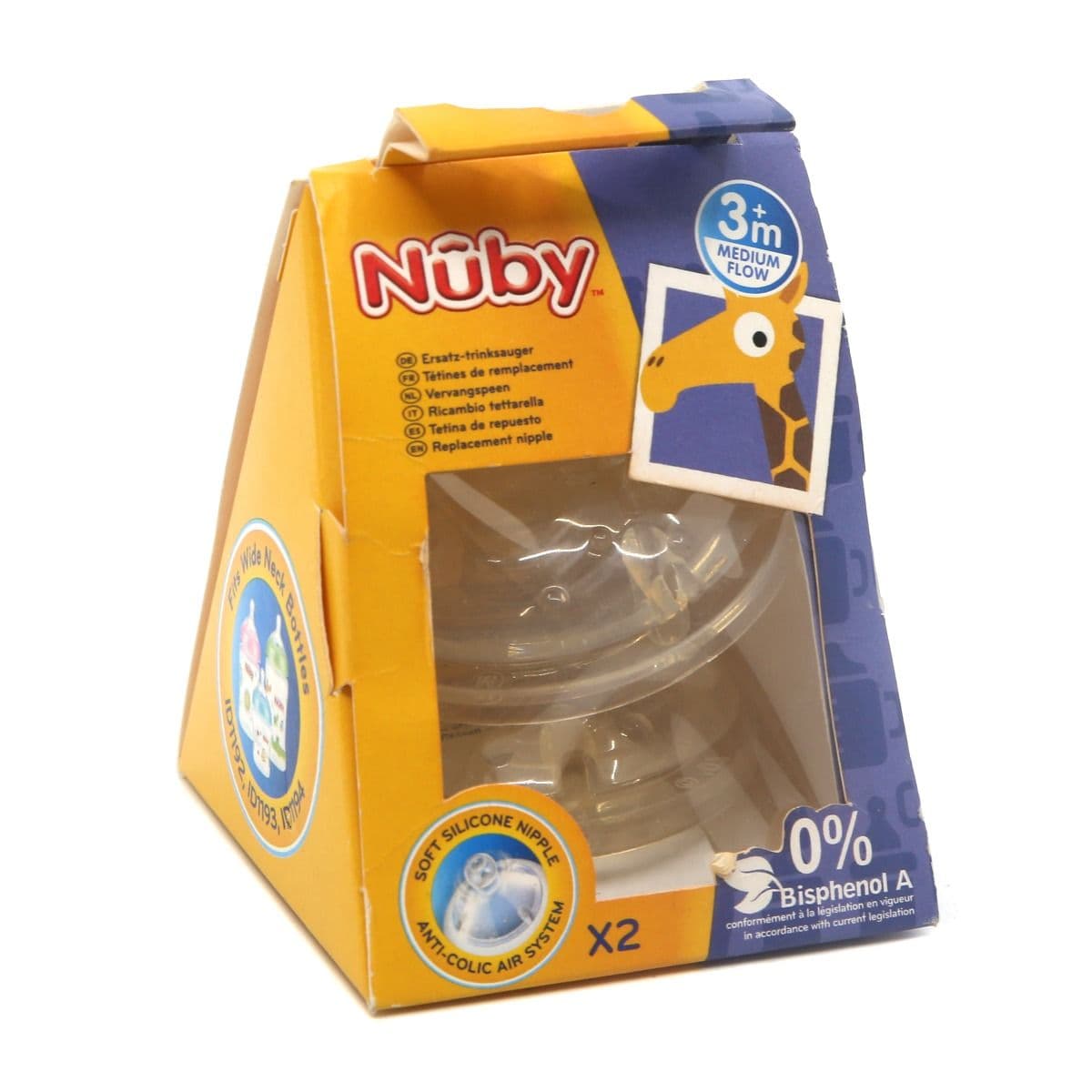 ბოთლის საწოვარა 3+ 2ცალი 9671 ნუბი - Nuby