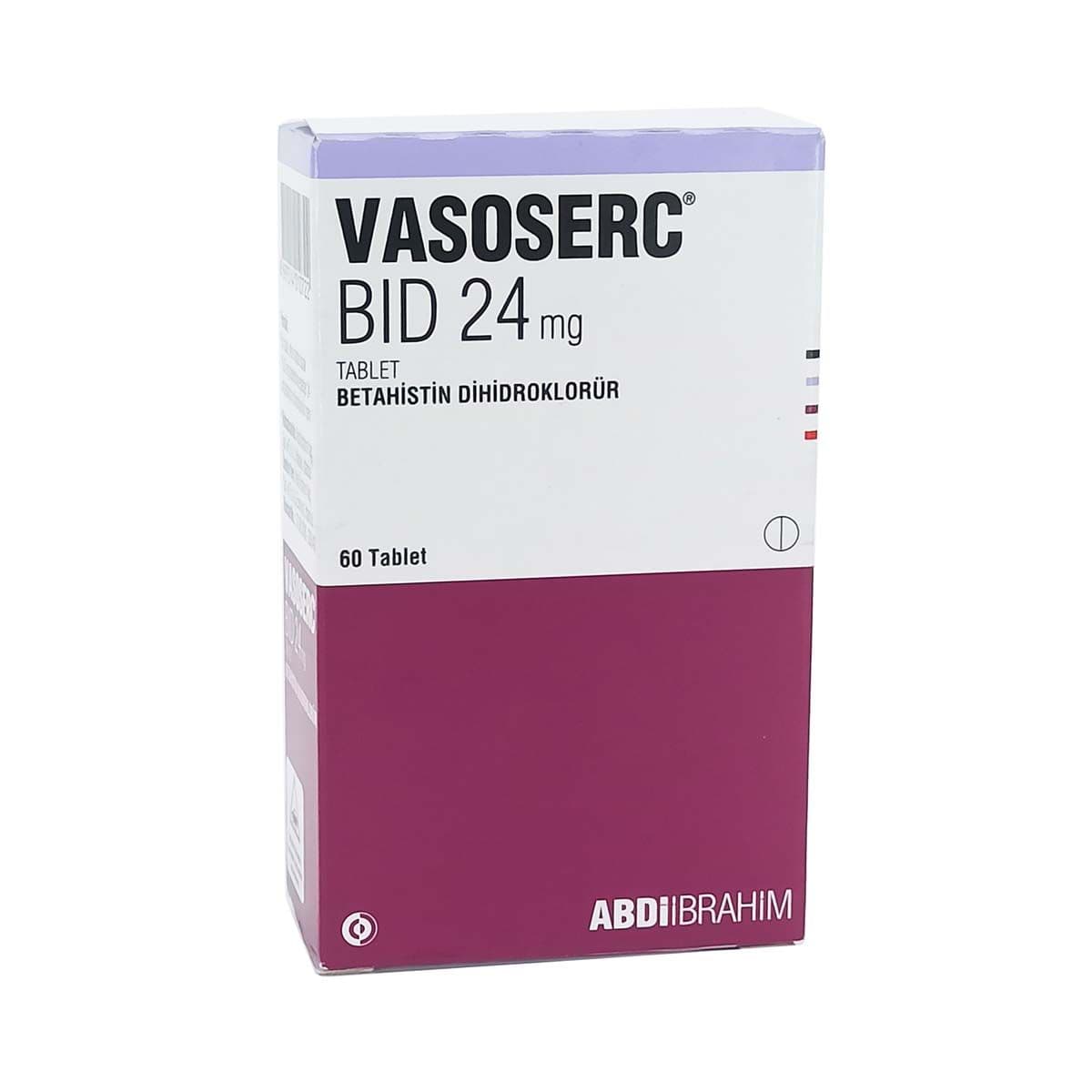 ვაზოსერკი - Vasoserc BID 24მგ 60 ტაბლეტი
