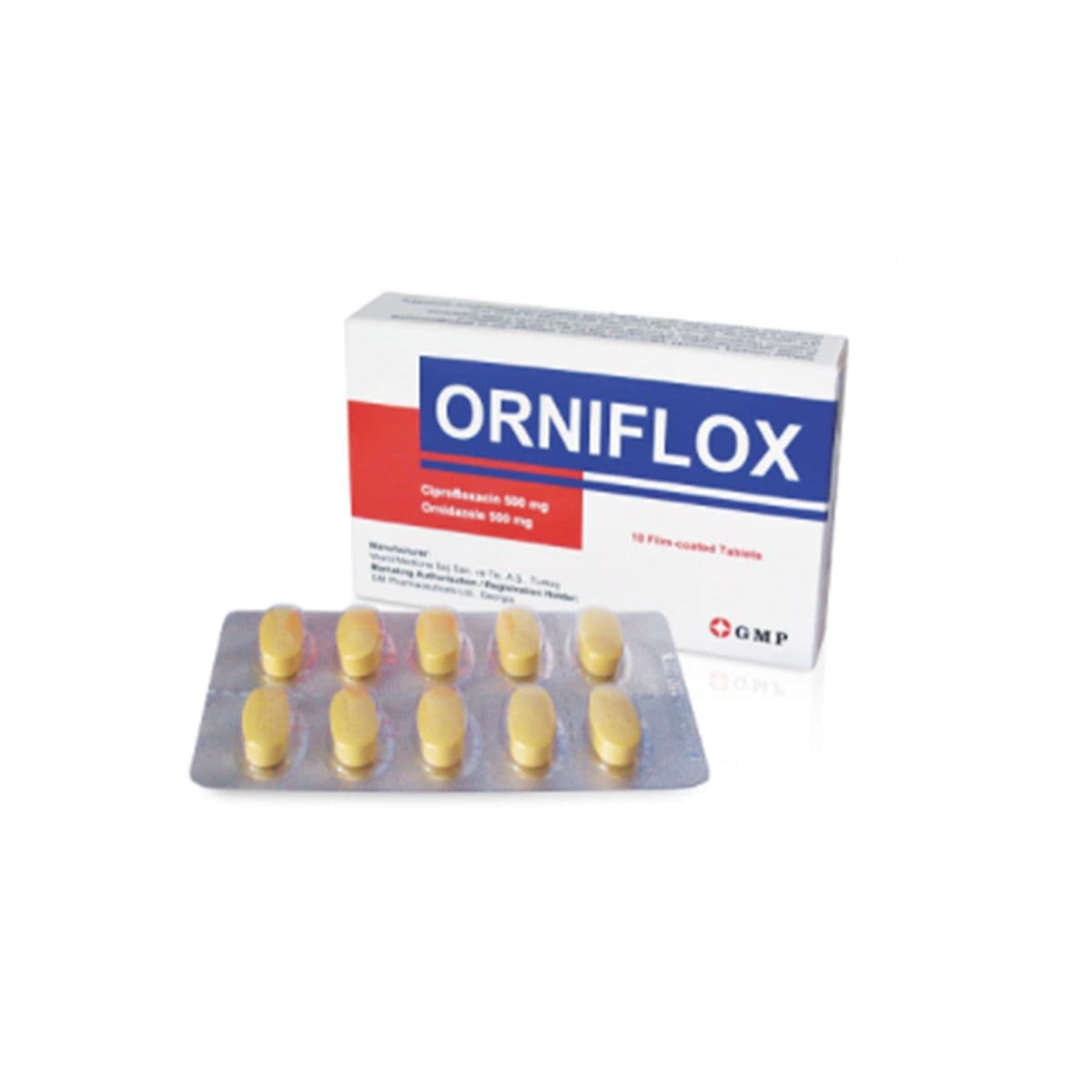ორნიფლოქსი - Orniflox 500მგ/500მგ 10 ტაბლეტი