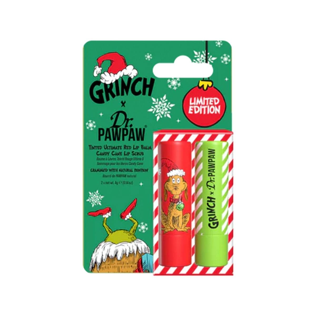 ტუჩის მოვლის ნაკრები Candy Cane And Red Grinch 5512 დოქტორ პაუ პაუ - Dr. Pawpaw