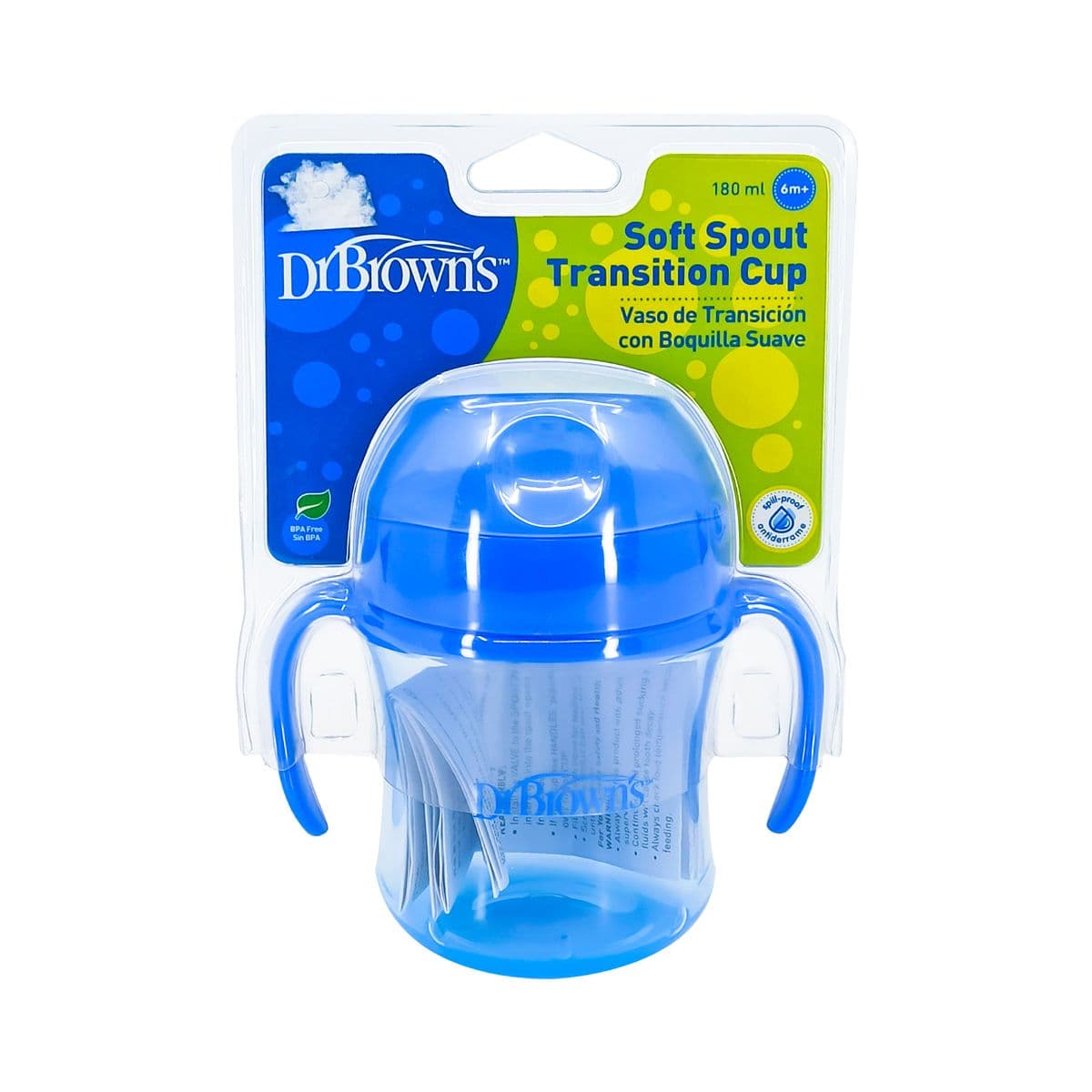 ჭიქა ლურჯი რბილი თავსახურით 180მლ 0339 დოქტორ ბრაუნი - DrBrowns