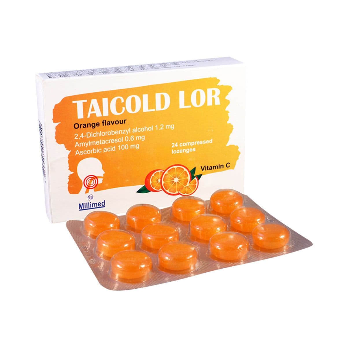 ტაიქოლდ ლორი - Taicold Lor ფორთოხალი 24 საწუწნი ტაბლეტი