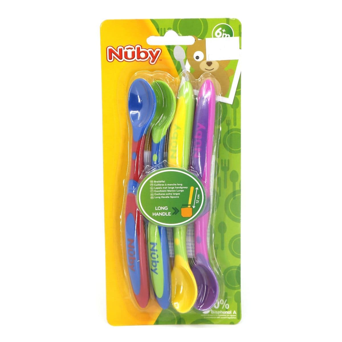 კოვზი გრძელი ტარით 4ცალი 5574 ნუბი - Nuby