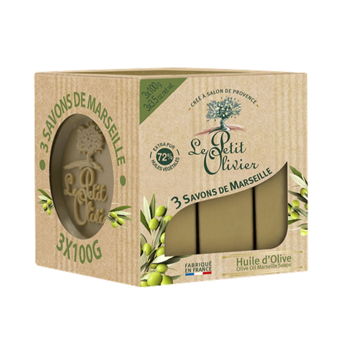 საპონი ოლივა 100გ 3ცალი 5851 ლე პეტიტ ოლივიე - Le Petit Olivier