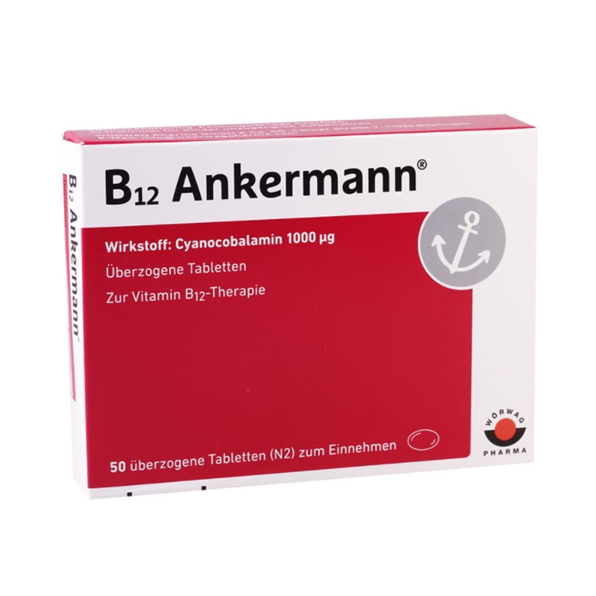 ვიტამინი B12 ანკერმანი - B12 Ankermann 1000მკგ 50 ტაბლეტი