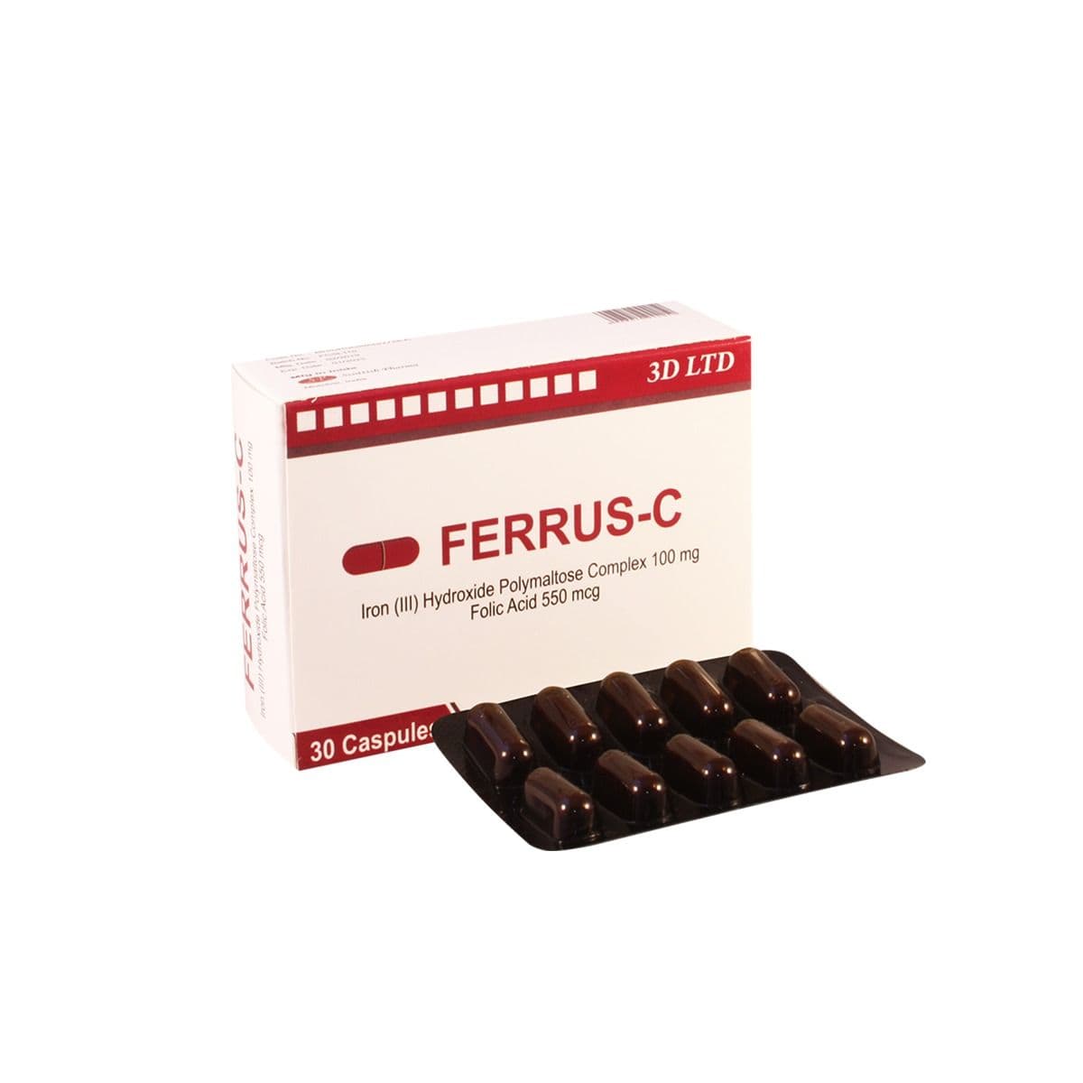 ფერუს-C - Ferrus-C 100მგ+550მკგ 30 კაფსულა